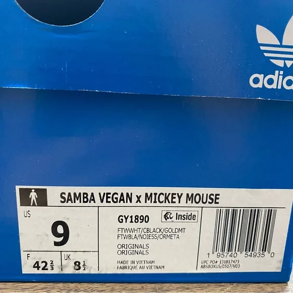 Adidas Originals Samba Vegan x Minnie Mouse White Sneakers GY1890 Men's Sz - Picture 9 of 9